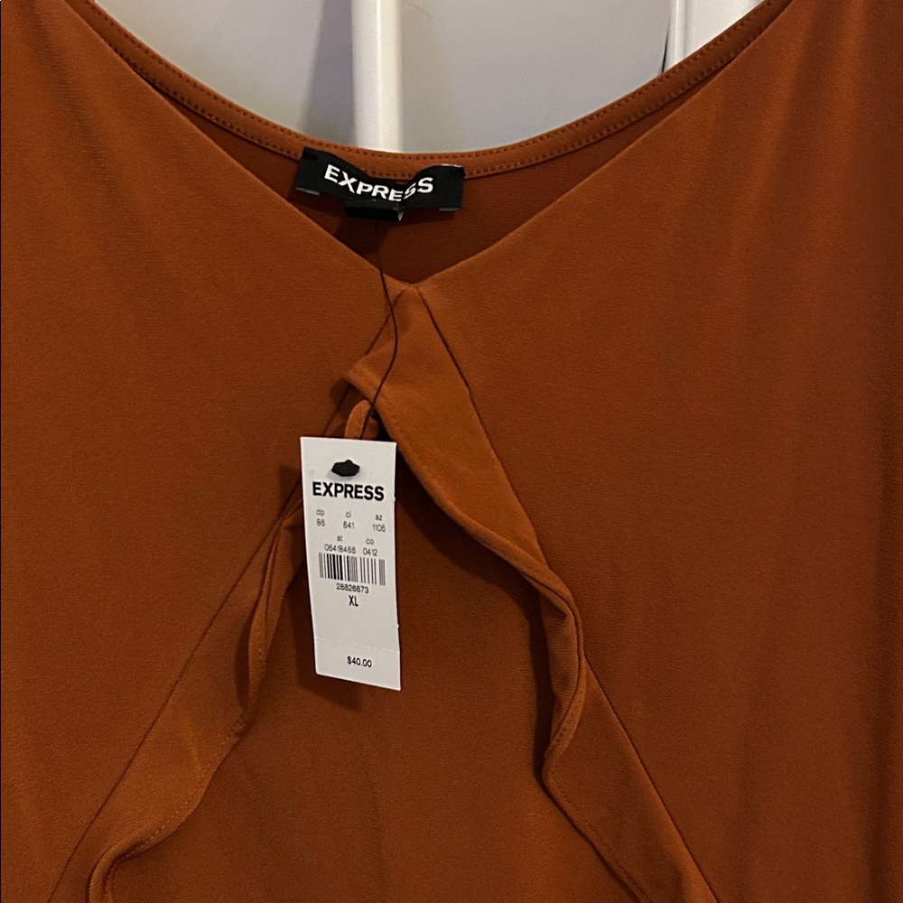 NWT Express Rust Ruffled Camisole - Picture 2 of 6